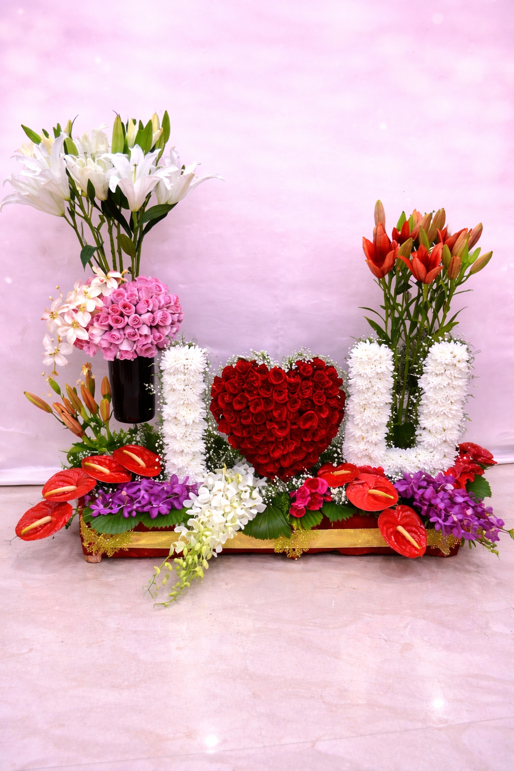 Grand "I Love You" Exotic Floral Garden