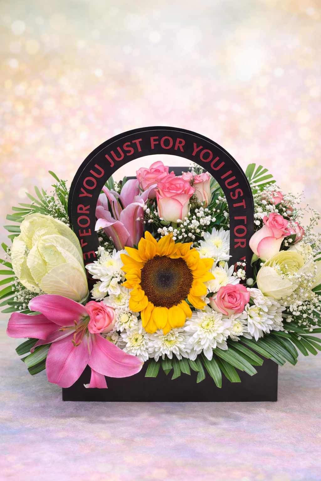 Sunflower & Pink Lily Garden Tote