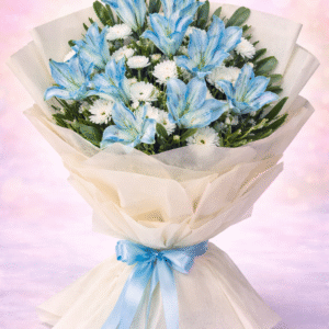 Azure Dreams Blue Lily Bouquet