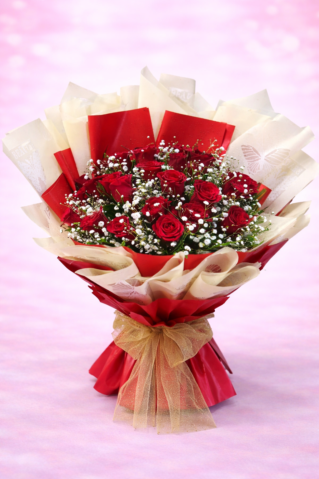 Crimson Flutter 20-Rose Bouquet