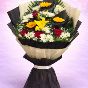 Midnight Elegance Mixed Garden Bouquet