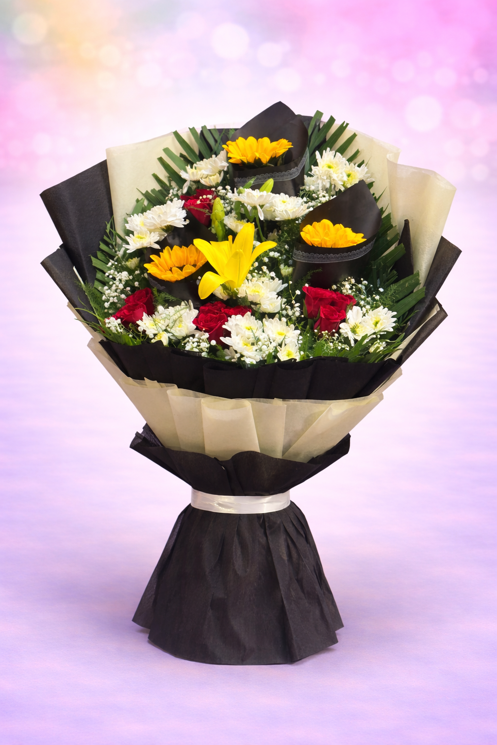 Midnight Elegance Mixed Garden Bouquet