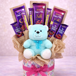 Sky Blue Teddy & Cadbury Silk Celebration