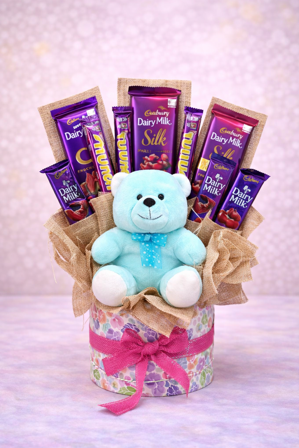 Sky Blue Teddy & Cadbury Silk Celebration