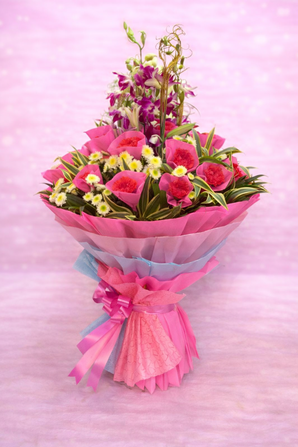 Royal Orchid & Carnation Peak Bouquet