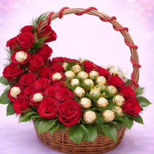 Red Royalty Chocolate & Rose Basket