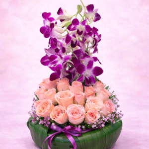 Orchid Majesty & Peach Rose Garden