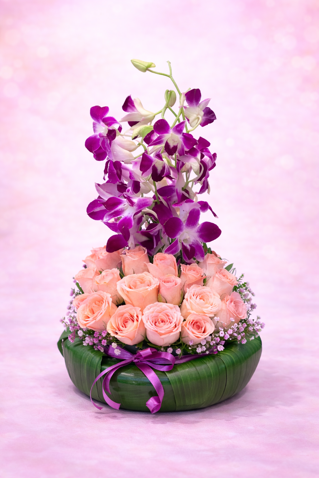 Orchid Majesty & Peach Rose Garden