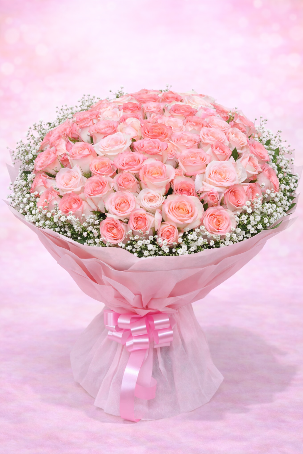 Soft Blush 50-Rose Deluxe Bouquet