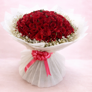 Crimson Elegance Korean Wrap Bouquet