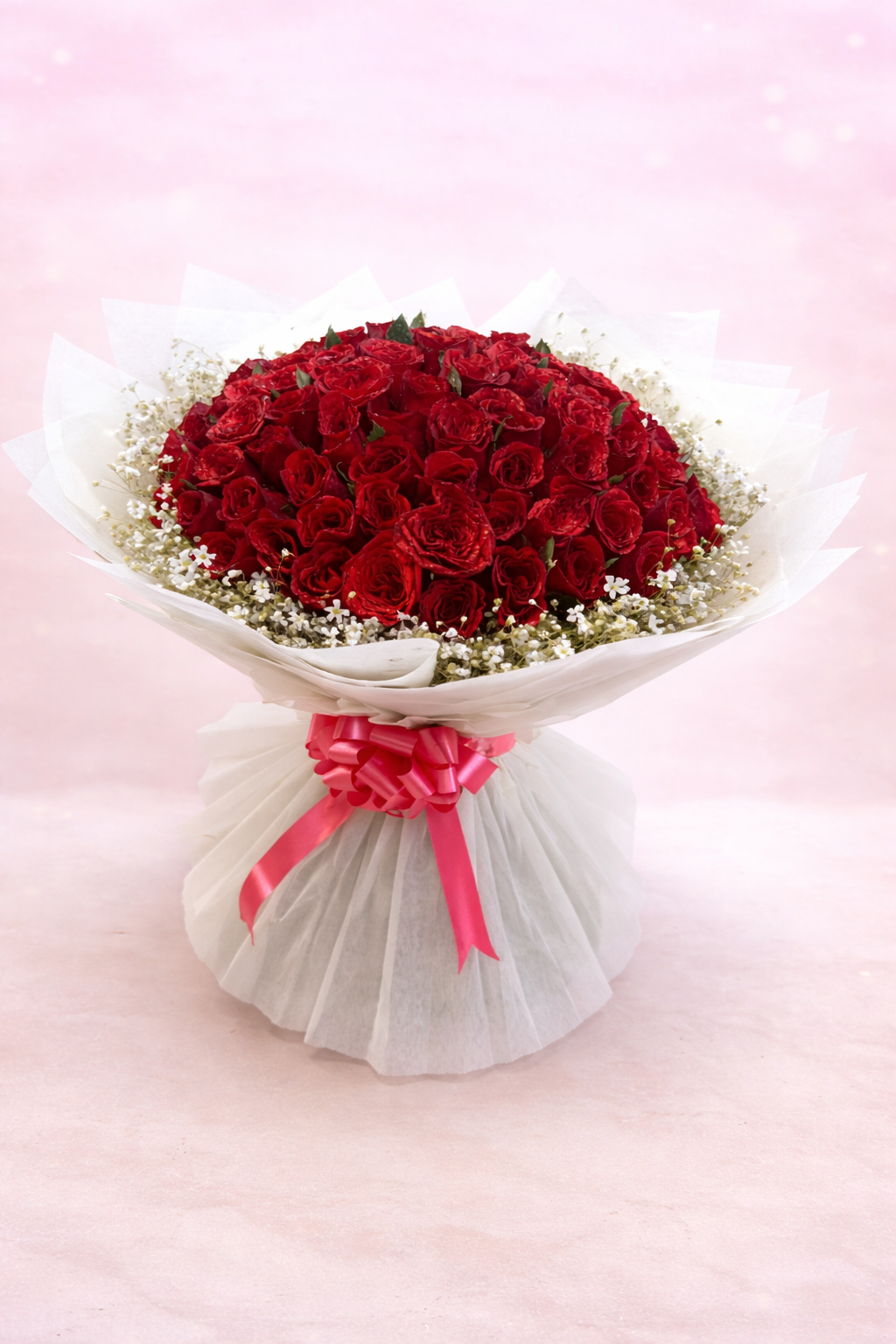 Crimson Elegance Korean Wrap Bouquet