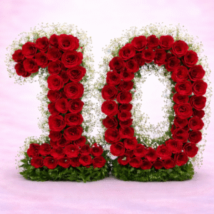 Custom Rose Digit Celebration Display
