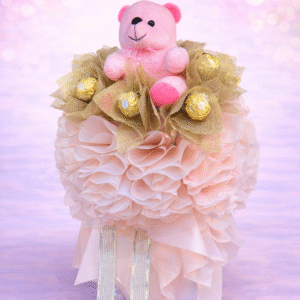 Pink Cuddle & Gold Truffle Bouquet