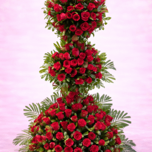 Royal 3-Tier Red Rose Tower