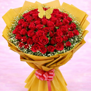 Golden Majesty Butterfly Rose Bouquet