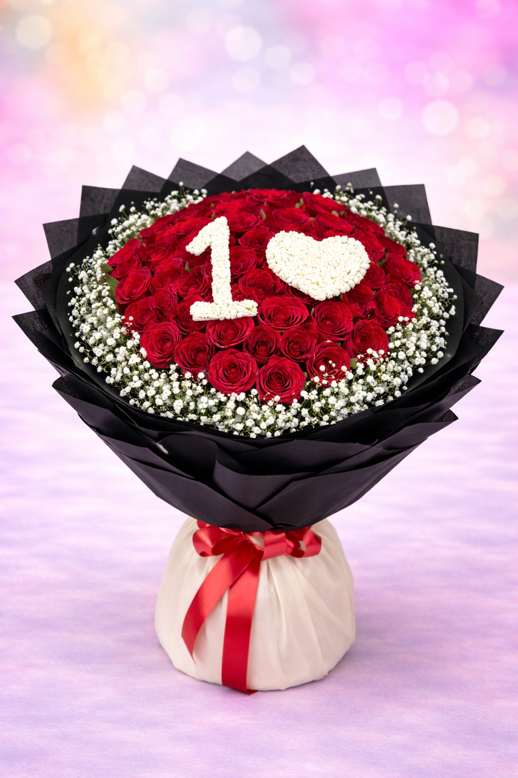 Infinite Love Custom Number Red Rose Bouquet