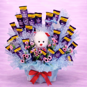 Cuddly Dairy Milk Blue Sparkle Bouquet