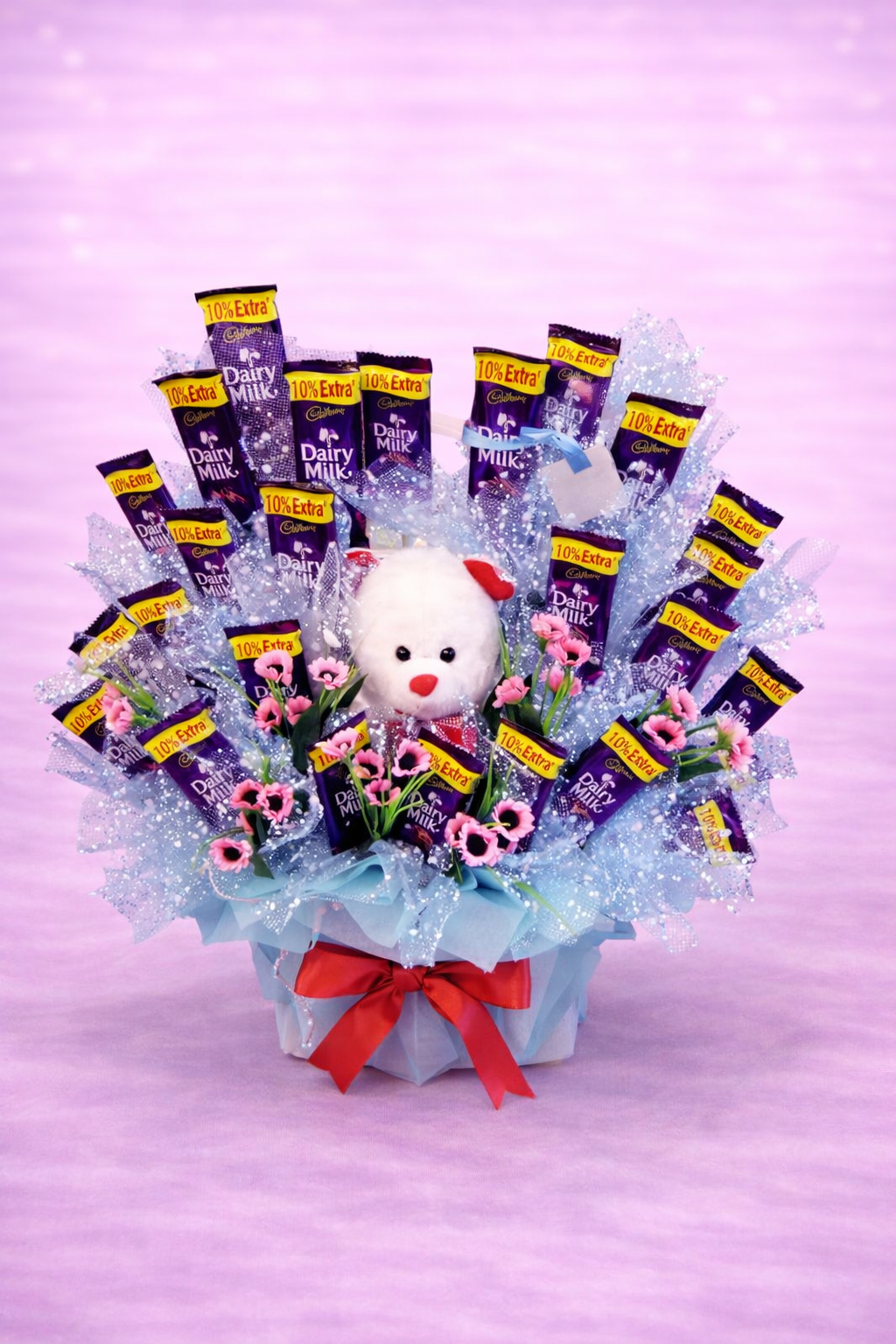 Cuddly Dairy Milk Blue Sparkle Bouquet