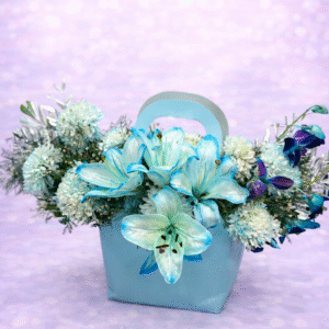 Azure Serenity Orchid & Lily Basket