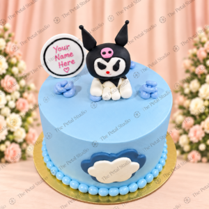 Customizable Blue Kuromi-Themed Birthday Cake
